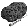 Силовой олимпийский набор Marbo Sport 75 кг гриф 180 см + олимпийские диски 2x15кг, 2x10кг, 2x5кг