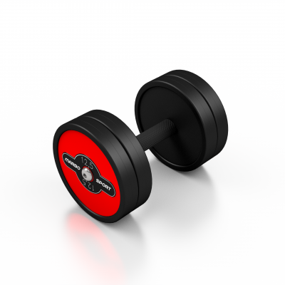 Гантель прогумована Marbo Sport 12.5кг, червоний глянець