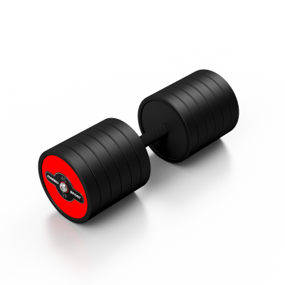 Гантель прогумована Marbo Sport 45кг, червоний глянець