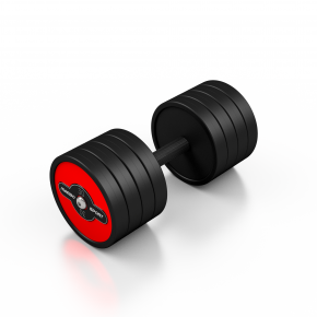 Гантель прогумований Marbo Sport 30кг, червоний глянець
