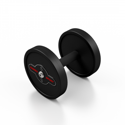 Гантель прогумована Marbo Sport 5кг, чорний матовий