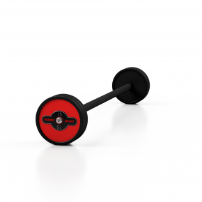 Штанга прогумована Marbo Sport 15кг, червоний глянець