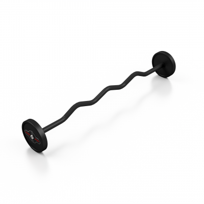 Штанга прогумована з ламаним грифом Marbo Sport 10кг, чорний матовий