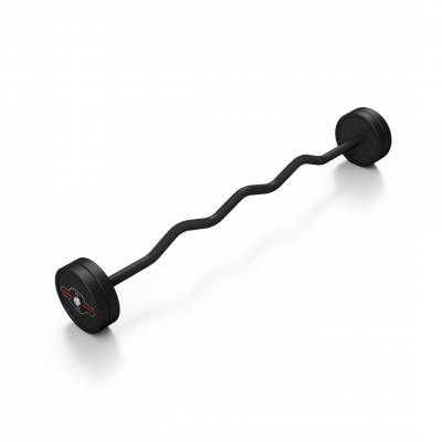 Штанга прогумована з ламаним грифом Marbo Sport 20кг, чорний матовий