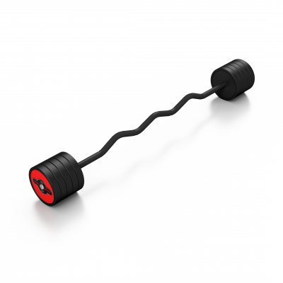 Штанга прогумована з ламаним грифом Marbo Sport 40кг, червоний глянець