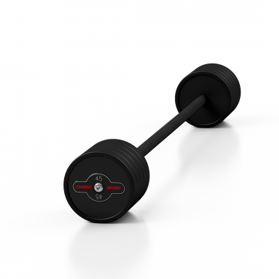 Штанга прогумована Marbo Sport 45кг, чорний матовий
