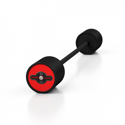 Штанга прогумована Marbo Sport 50кг, червоний глянець